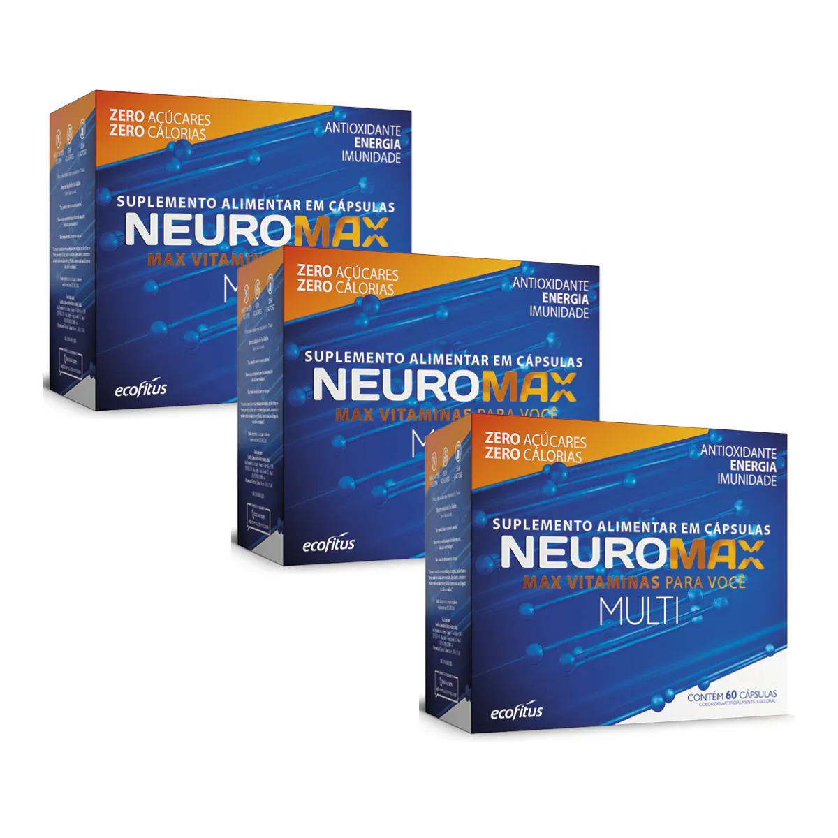KIT 3UN NEUROMAX MULTI COM 60 CáPSULAS - ECOFITUS
