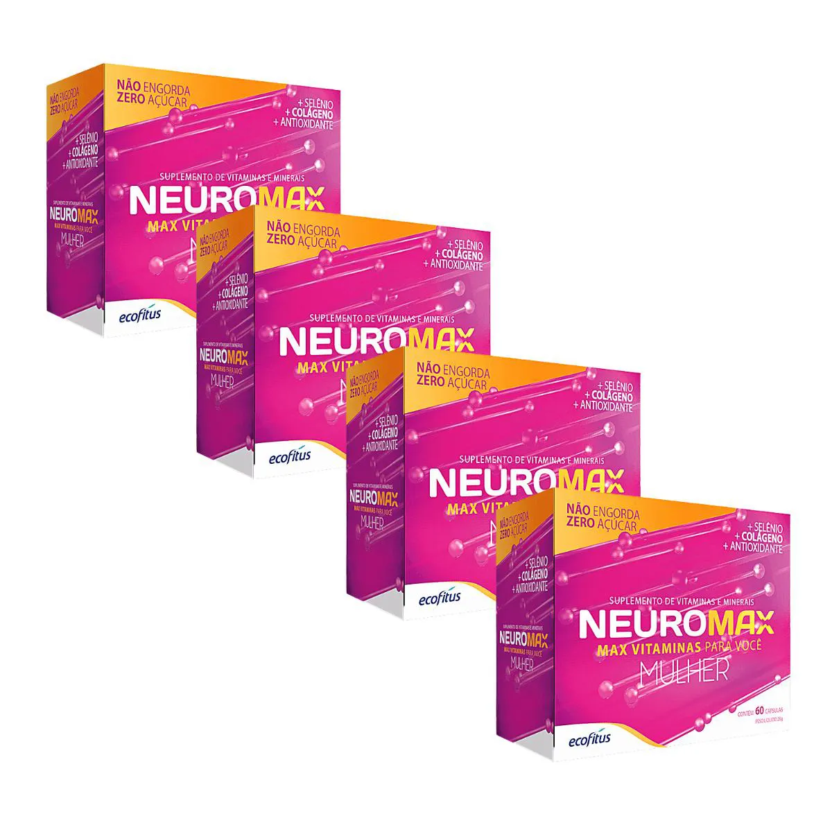 KIT 4UN NEUROMAX MULHER COM 60 CáPSULAS - ECOFITUS