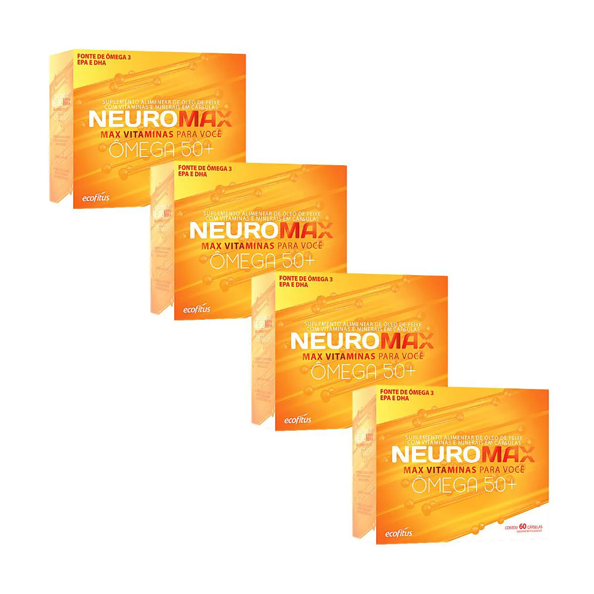 KIT 4UN NEUROMAX ÔMEGA 50+ COM 60 CáPSULAS - ECOFITUS