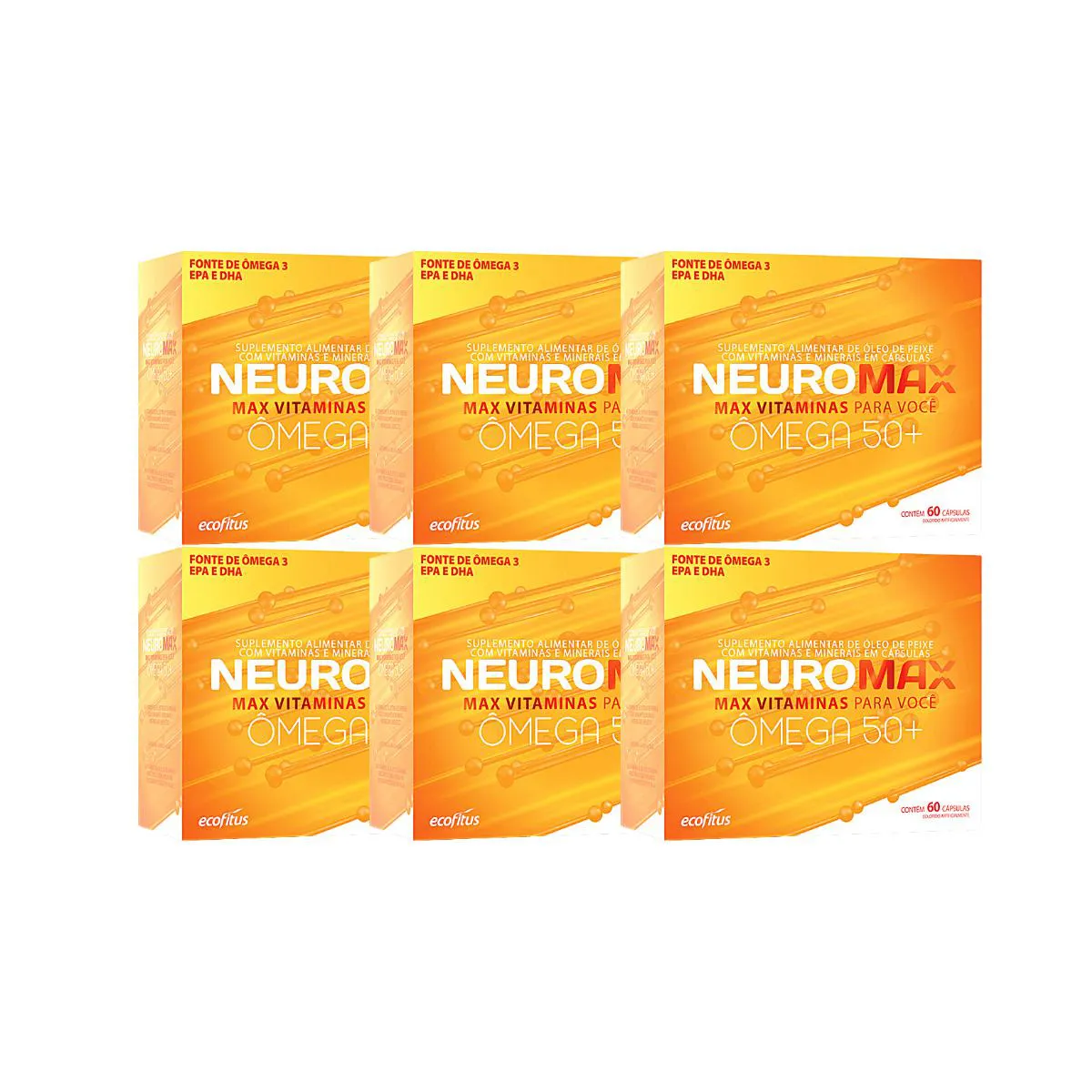KIT 6UN NEUROMAX ÔMEGA 50+ COM 60 CáPSULAS - ECOFITUS