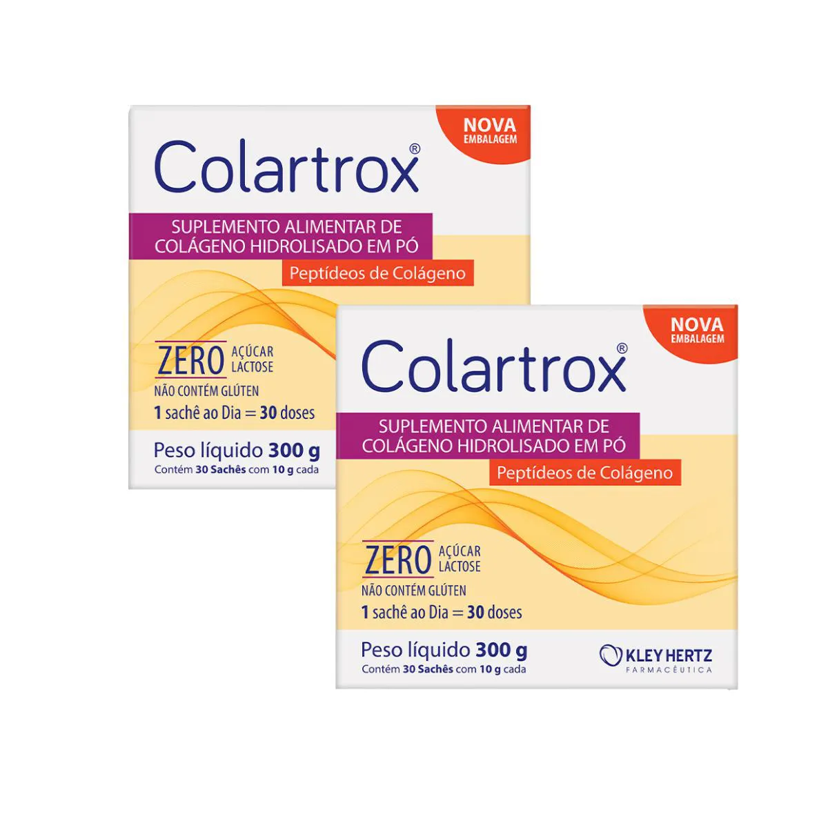 KIT 2UN COLARTROX COLáGENO COM 30 SACHêS COM 10G - KLEY HERTZ