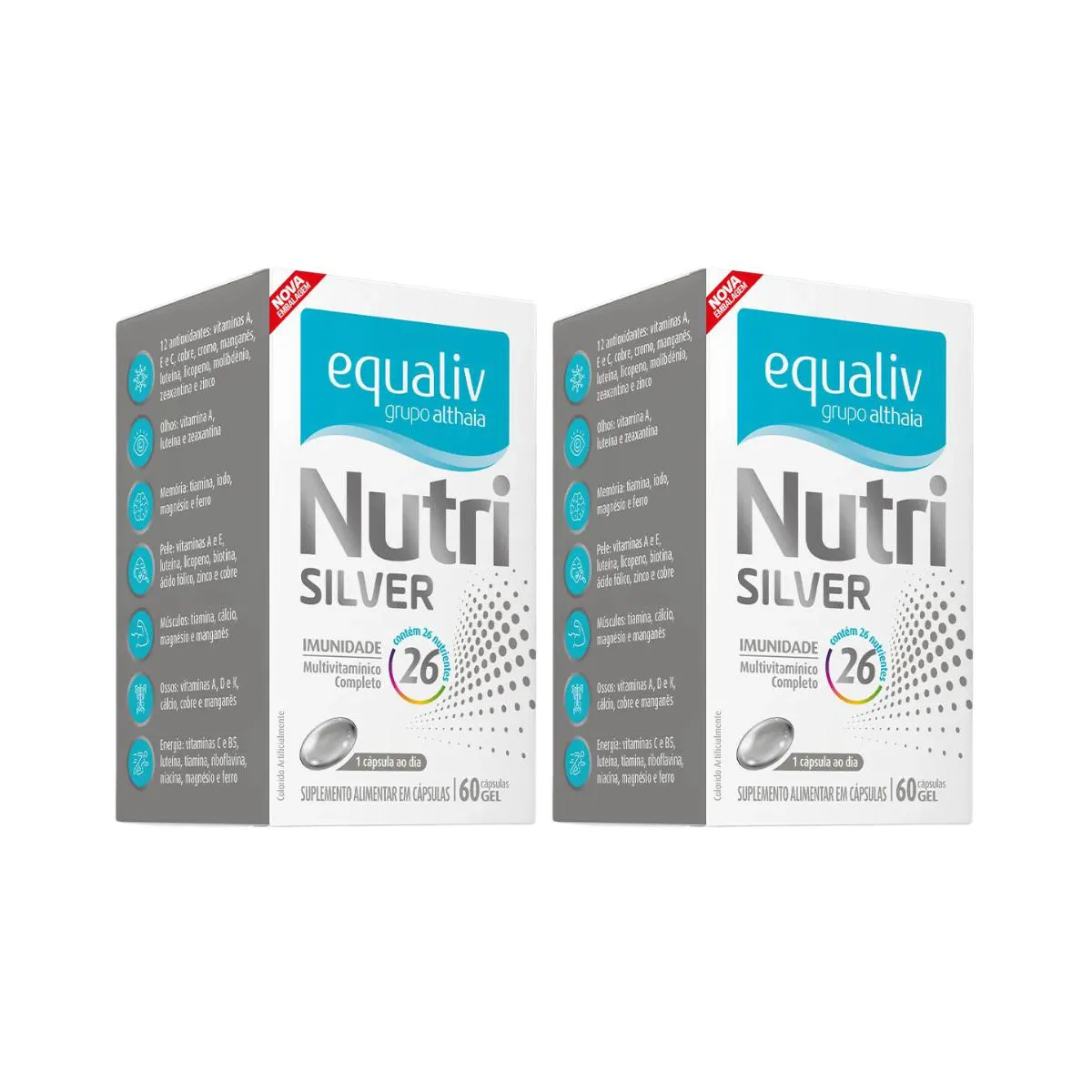 KIT 2UN NUTRI SILVER 60 CáPSULAS - EQUALIV