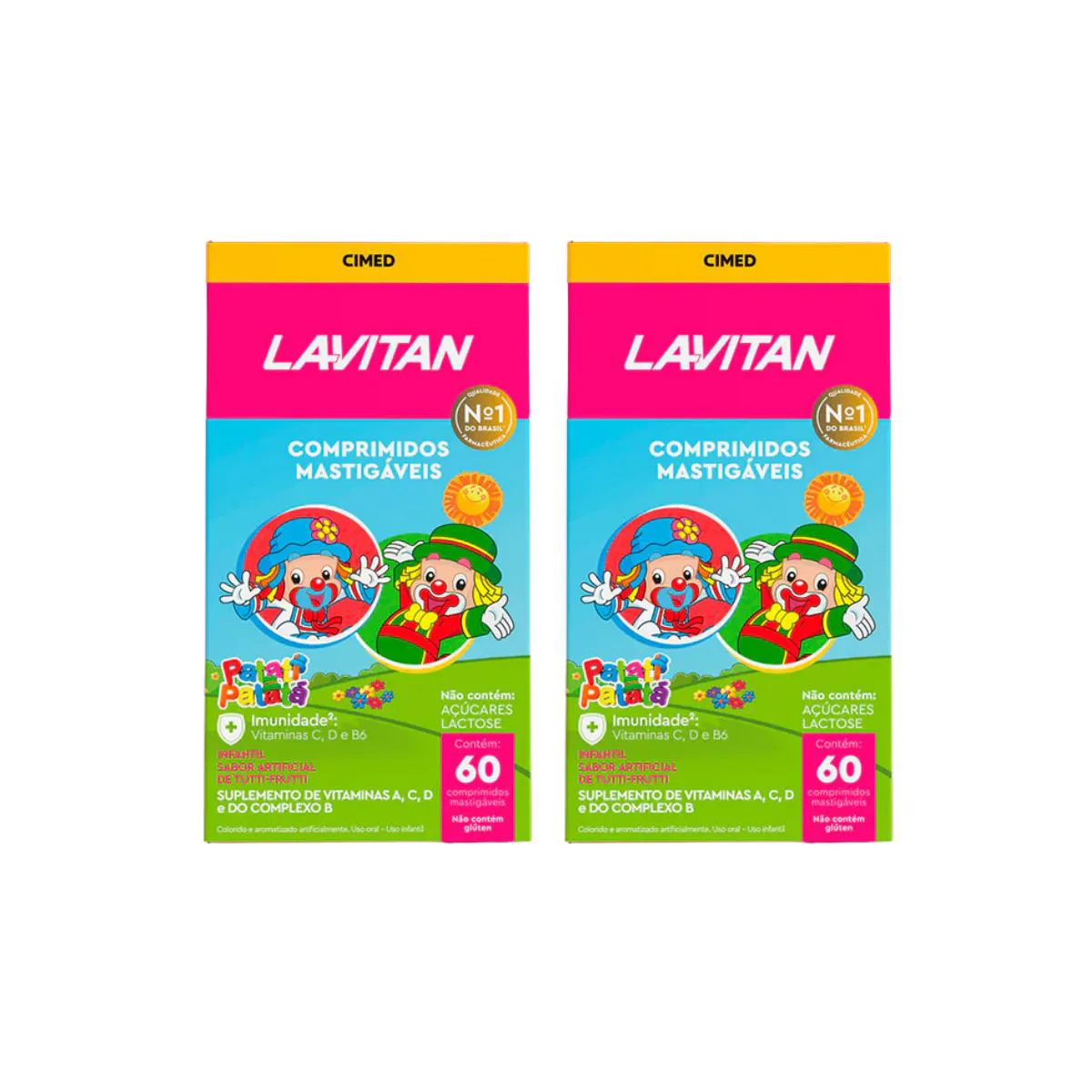KIT 2UN LAVITAN KIDS COM 60 COMPRIMIDOS SABOR TUTTI-FRUTTI - CIMED