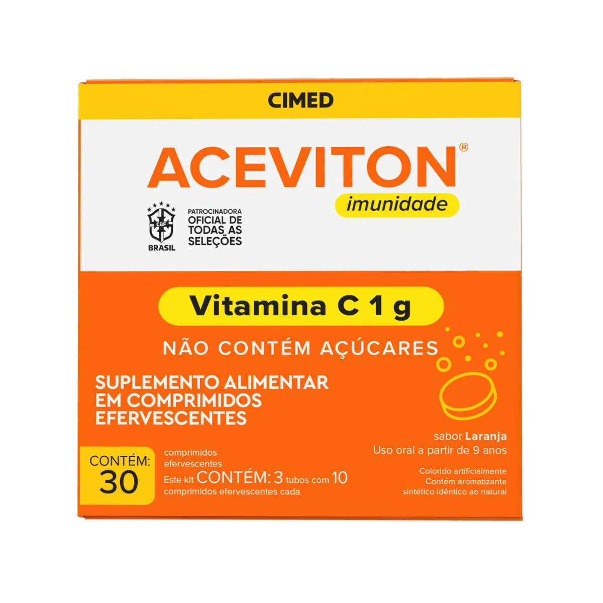 VITAMINA C EFERVESCENTE 1G COM 30 COMPRIMIDOS - FARMAXON