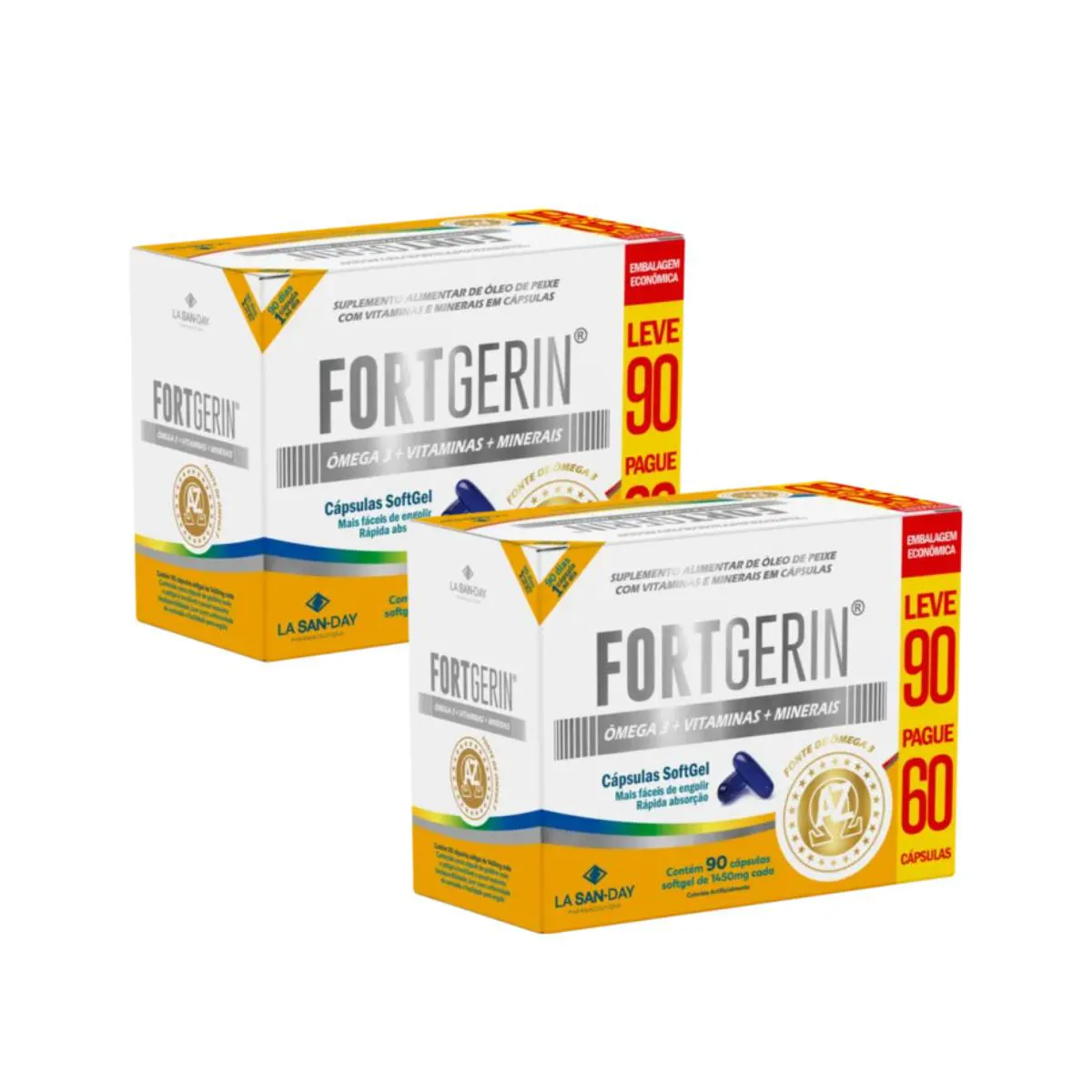 KIT 2UN FORTGERIN AZ + ÔMEGA 3 - 90 CáPSULAS - LA SAN DAY