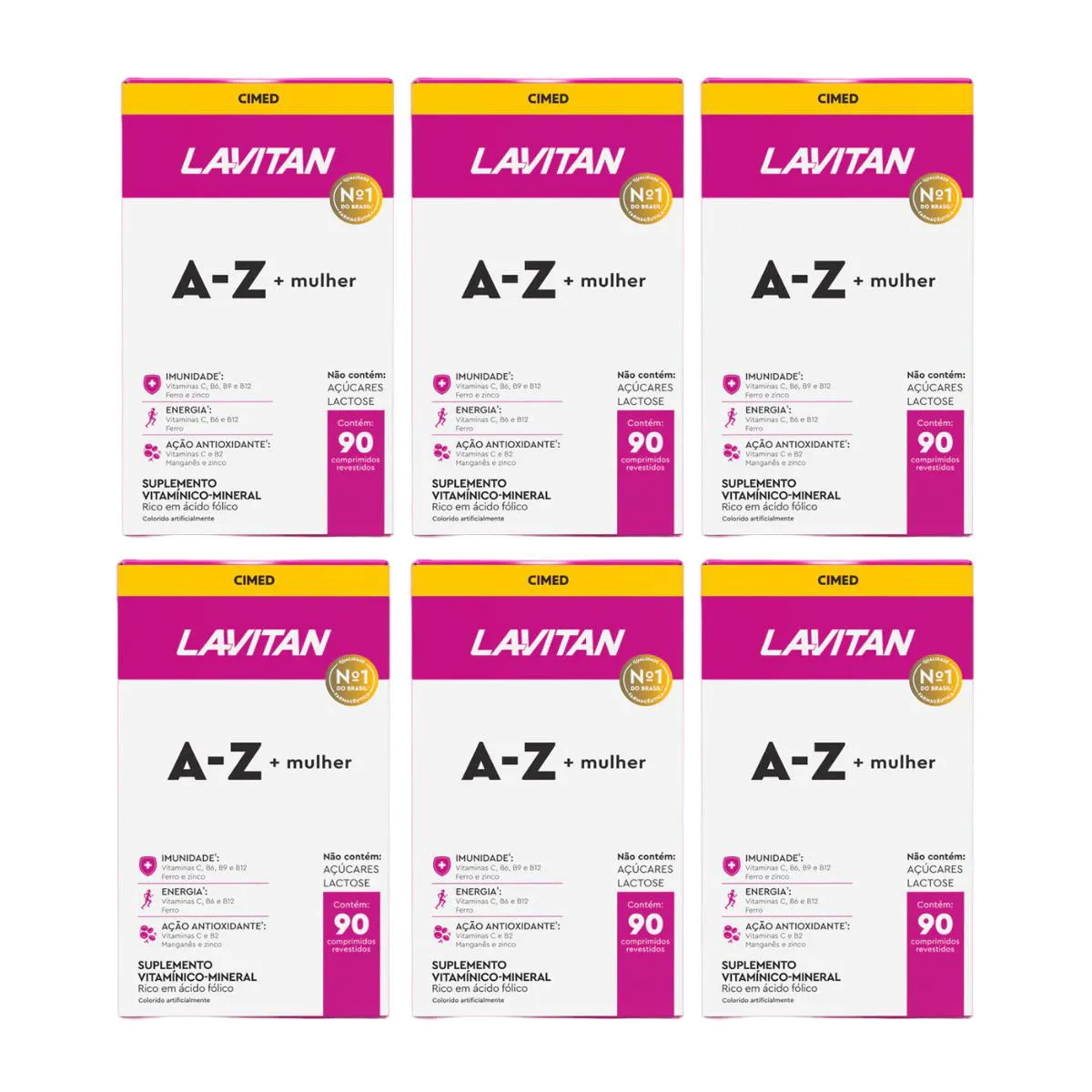 KIT 6UN LAVITAN AZ MULHER 90 COMPRIMIDOS - CIMED