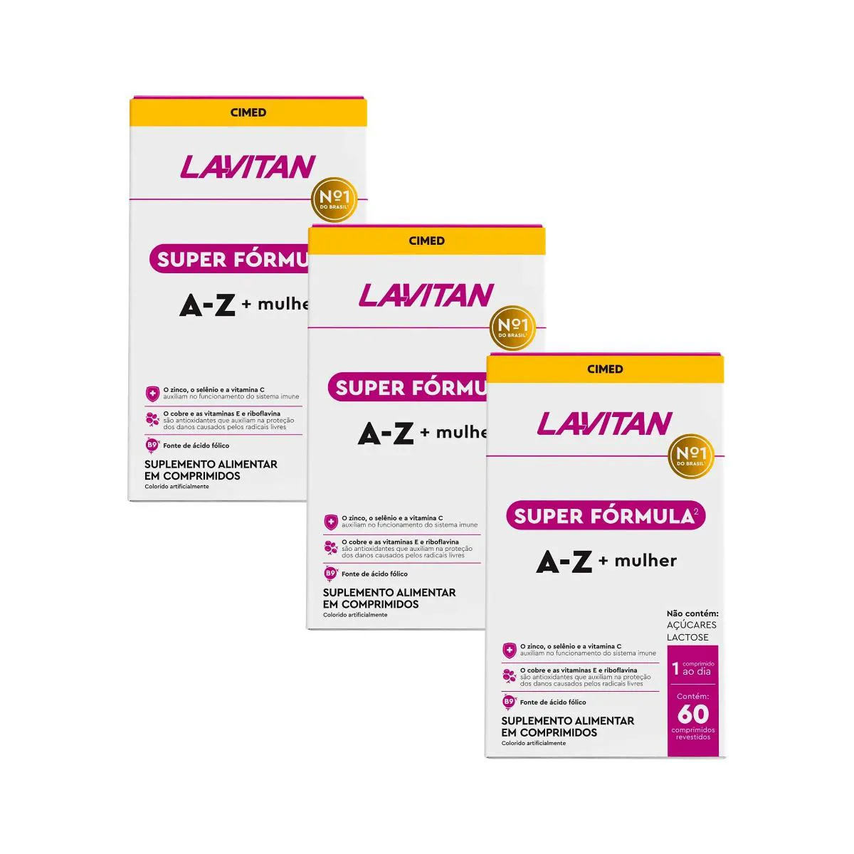 KIT 3 LAVITAN AZ MULHER SUPER FóRMULA 60 COMPRIMIDOS - CIMED