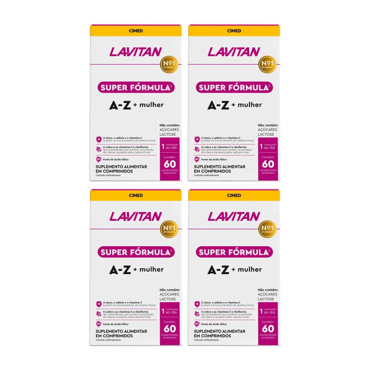 KIT 4 LAVITAN AZ MULHER SUPER FóRMULA 60 COMPRIMIDOS - CIMED