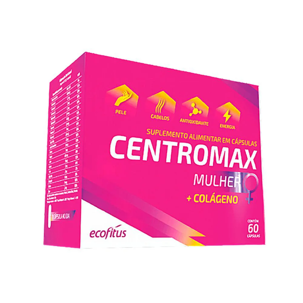SUPLEMENTO ALIMENTAR CENTROMAX MULHER COLáGENO 60 CPS -  ECOFITUS