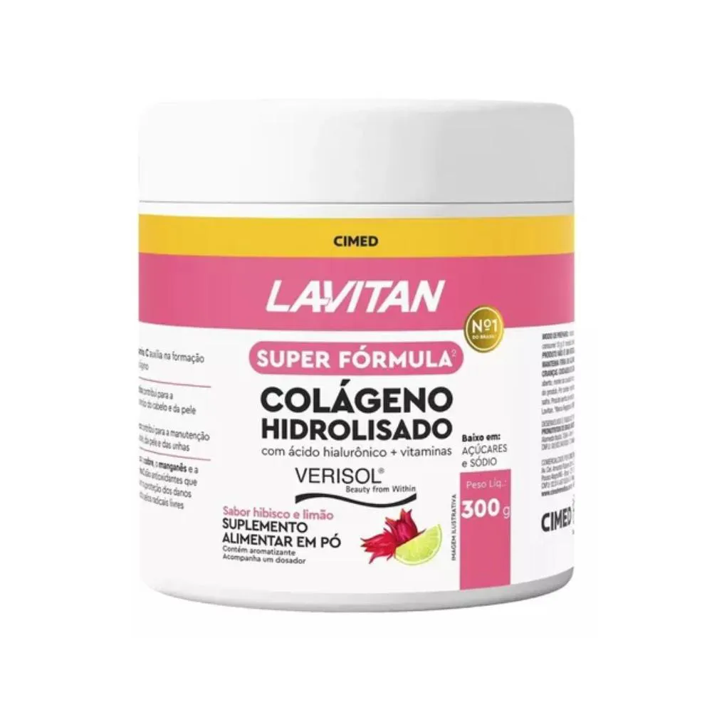 SUPER FóRMULA VERISOL COLáGENO HIDROLISADO + ÁCIDO HIALURôNICO 300G - LAVITAN