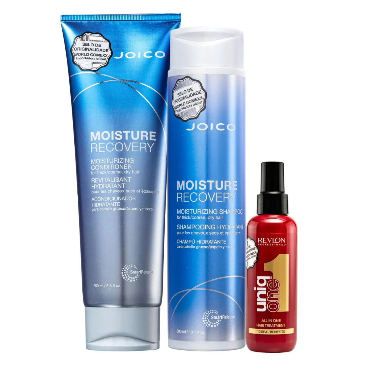 JOICO MOISTURE RECOVERY SHA + COND + REVLON LEAVE-IN 150ML