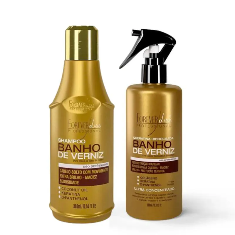 FOREVER LISS BANHO DE VERNIZ SH 300ML + QUERATINA HID. 300ML