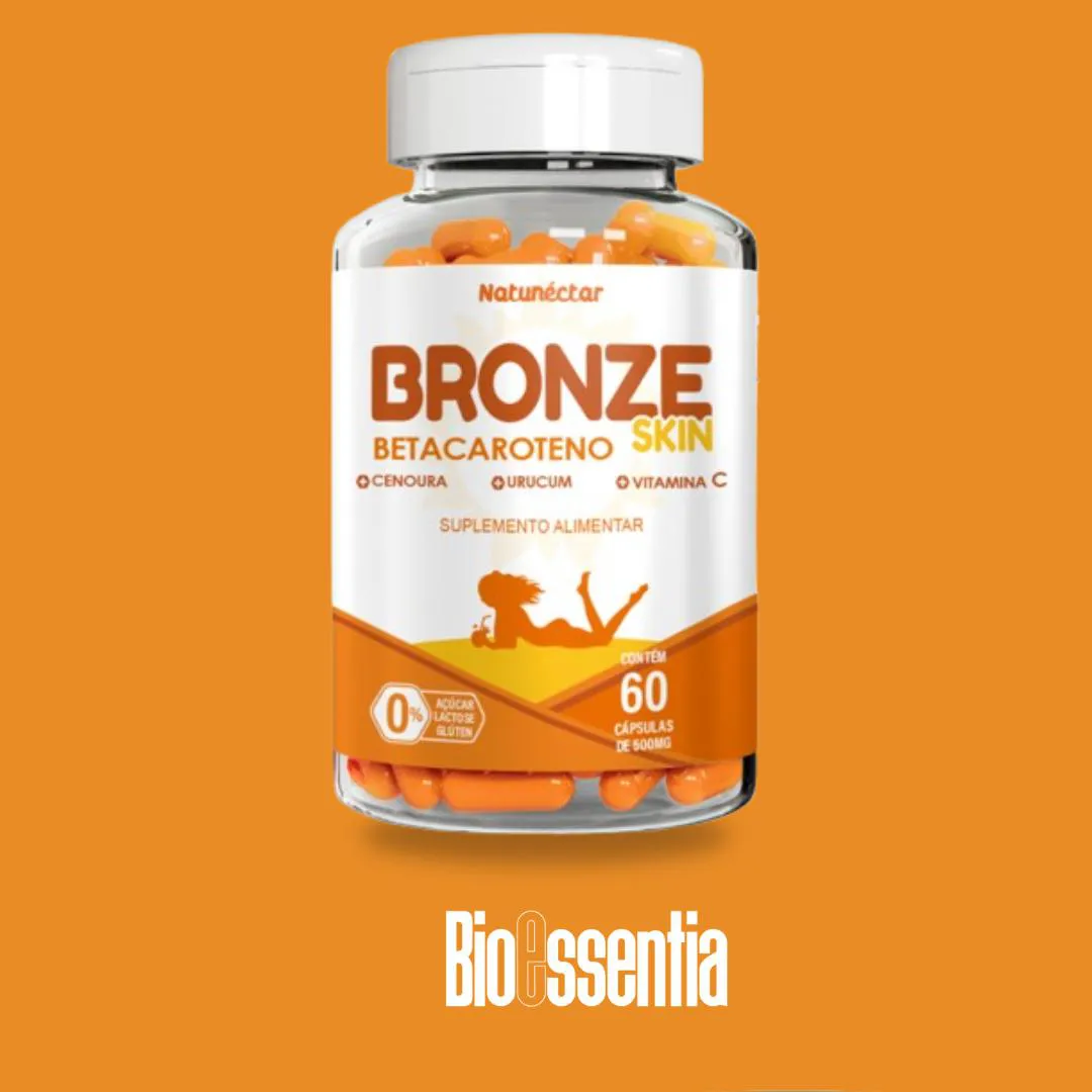 BRONZE SKIN COM BETACAROTENO 500MG 60 CáPSULAS - NATUNECTAR