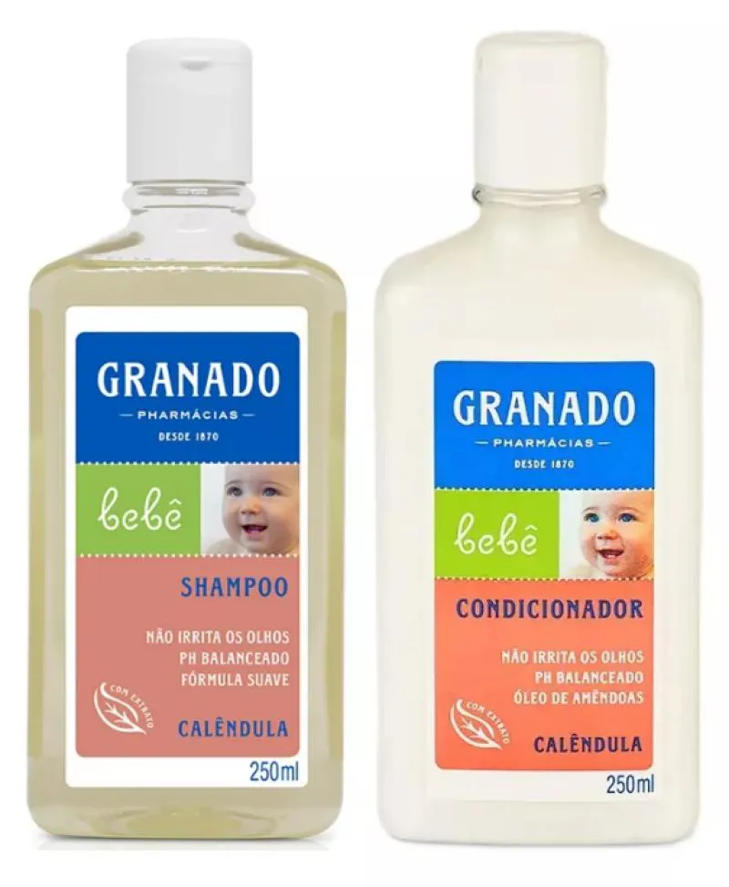 KIT SHAMPOO E CONDICIONADOR GRANADO BEBê CALêNDULA 250ML