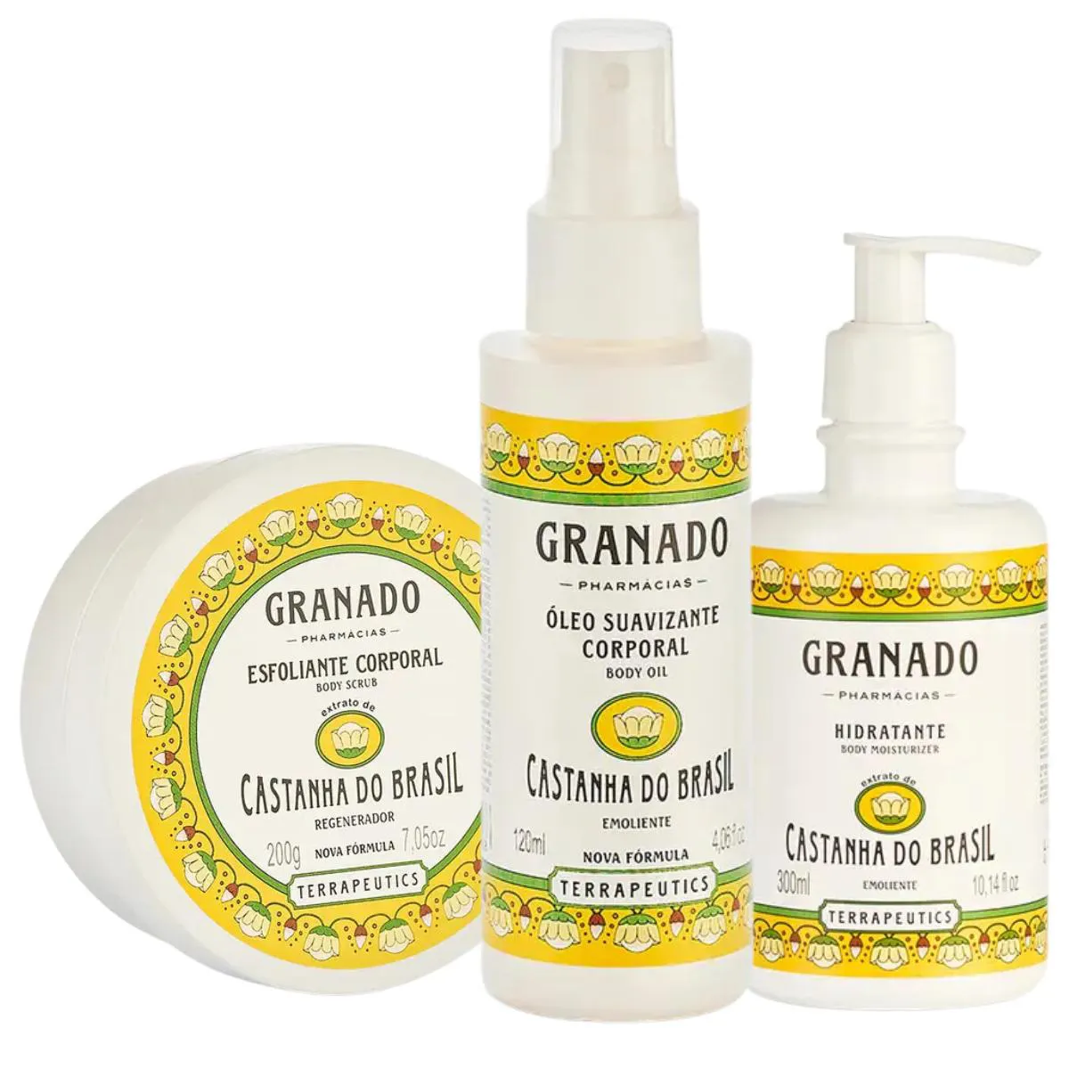 KIT ESFOLIANTE HIDRATANTE ÓLEO SUAVIZANTE CASTANHA DO BRASIL