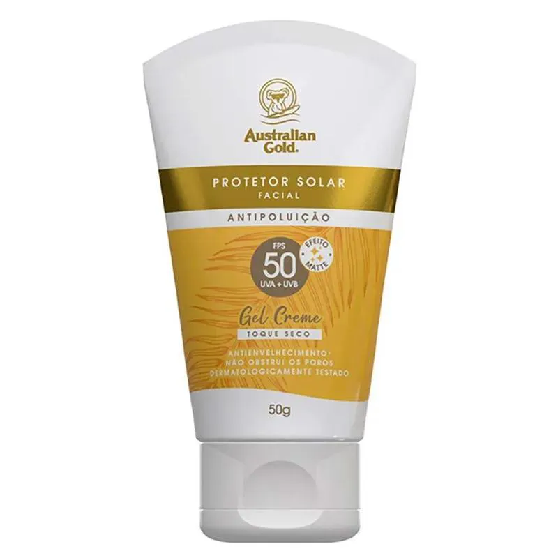 PROTETOR SOLAR FACIAL AUSTRALIAN GOLD ANTIPOLUIçãO FPS50 50G