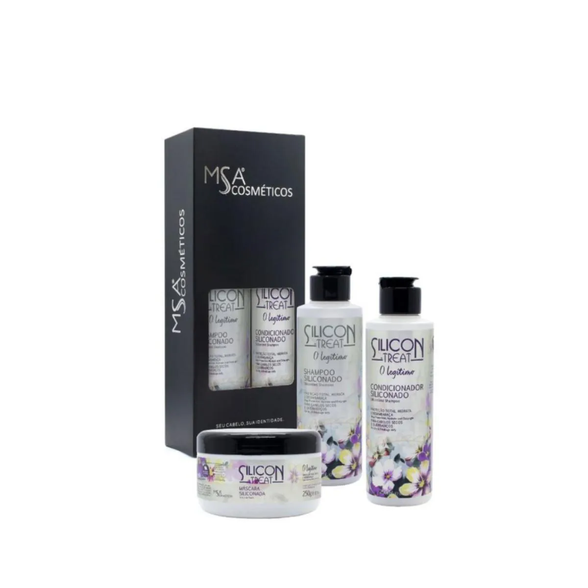 KIT SILICON TREAT MSA SHAMPOO 250ML + CONDICIONADOR 250ML + MáSCARA 250G