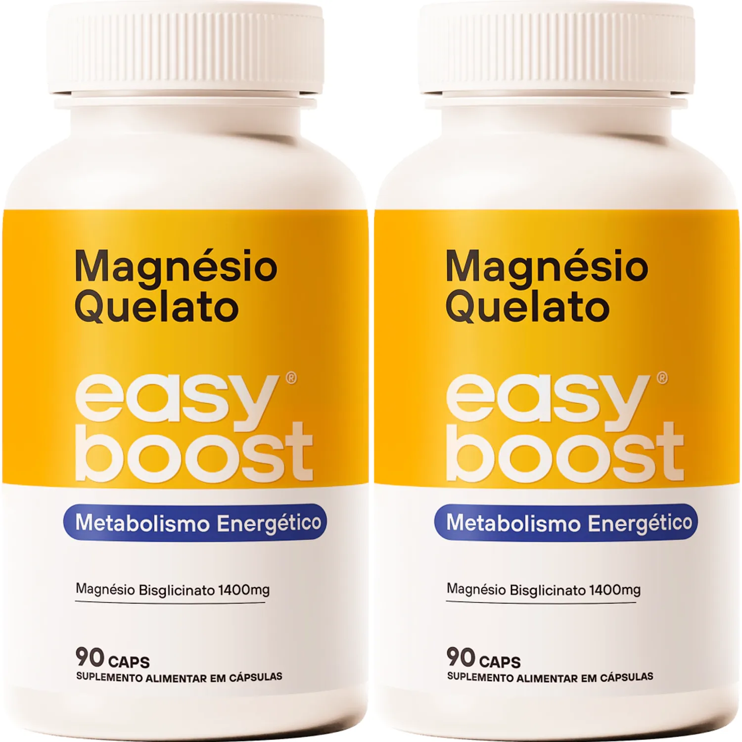 Magnésio Quelato Easy Boost Bisglicinato 180 Cápsulas Kit 2x
