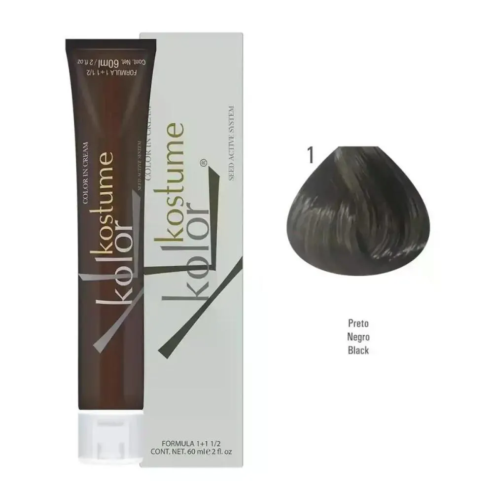 COLORAçãO 01 PRETO KOSTUME KOLOR 60ML