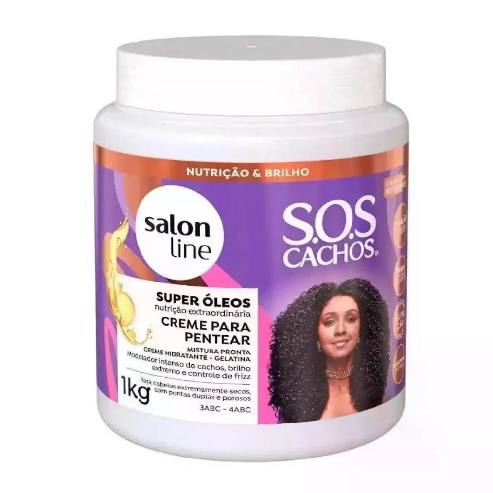 CREME DE PENTEAR SOS CACHOS SUPER OLEOS SALON LINE 1KG