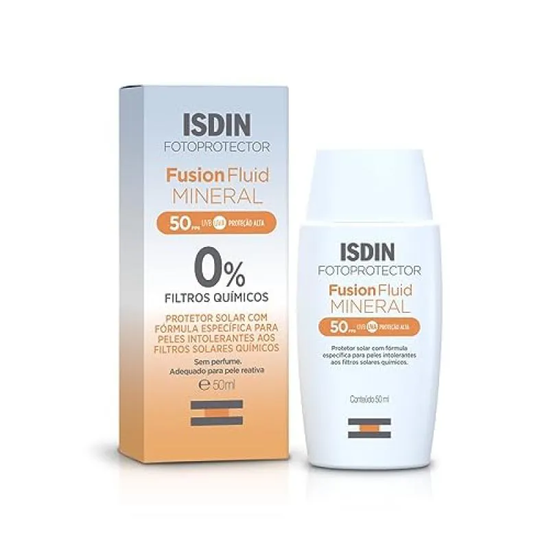 PROTETOR SOLAR FACIAL ISDIN FOTOPROTECTOR FUSION FLUID MINERAL FPS50 50ML