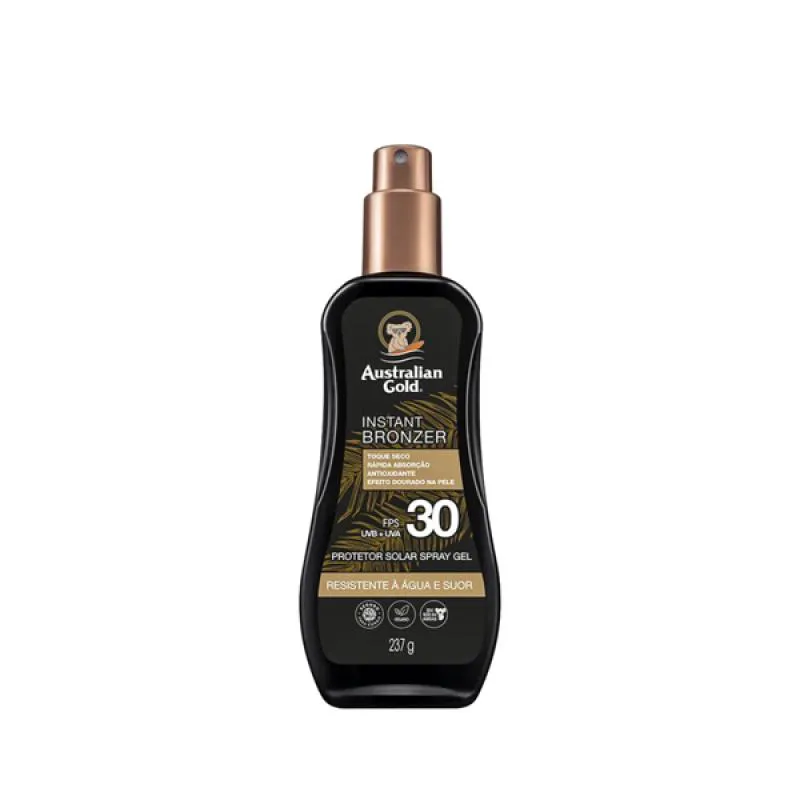 AUSTRALIAN GOLD SPRAY PROTETOR SOLAR INSTANT BRONZER FPS 30 237ML