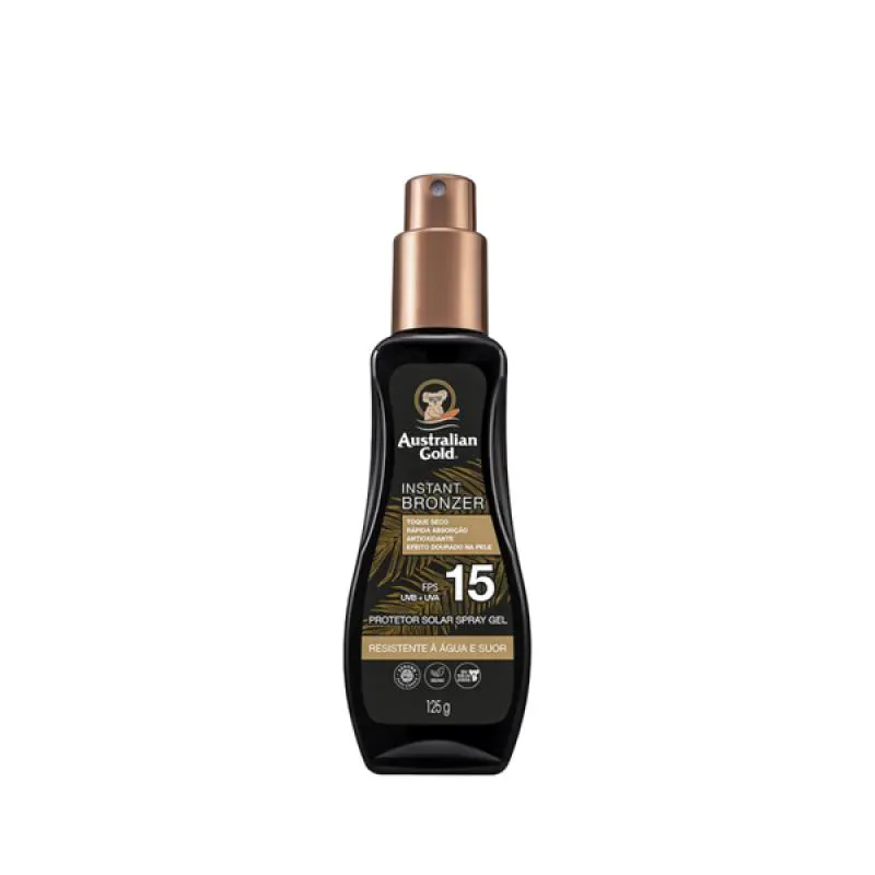 AUSTRALIAN GOLD SPRAY PROTETOR SOLAR INSTANT BRONZER FPS 15 125ML