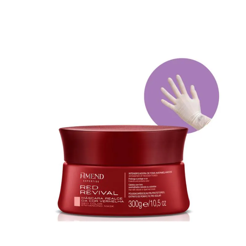 AMEND REALCE DA COR MASCARA MATIZADORA RED REVIVAL + LUVA
