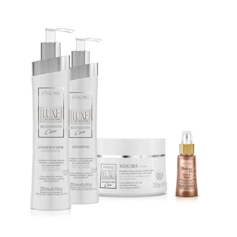 AMEND LUXE CREATIONS REGENERATIVE CARE SH 250ML + COND 250ML + MASC 250ML + MILLENAR OIL MONóI 60ML