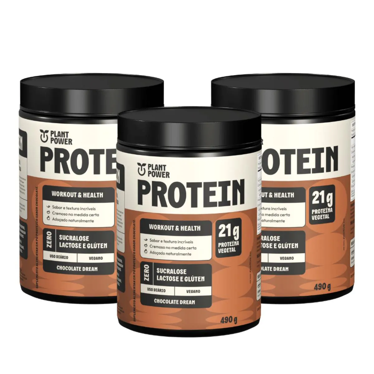 3X PROTEíNA VEGANA CHOCOLATE PLANT POWER 490G