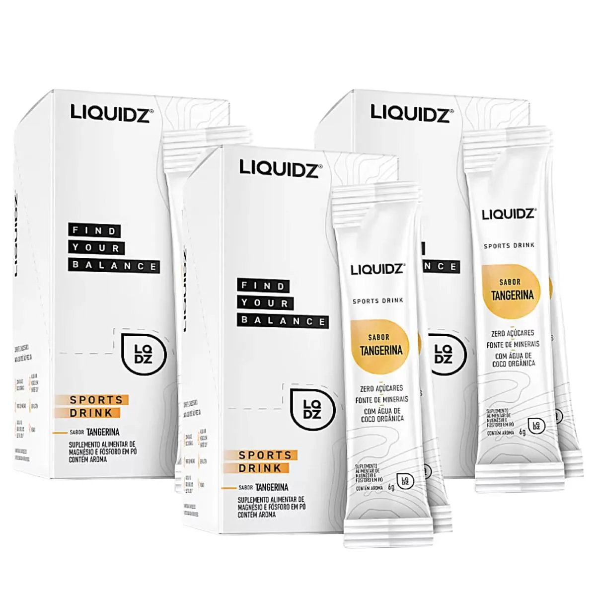 3X ISOTôNICO LIQUIDZ SPORT DRINK TANGERINA 14 UNIDADES 6G