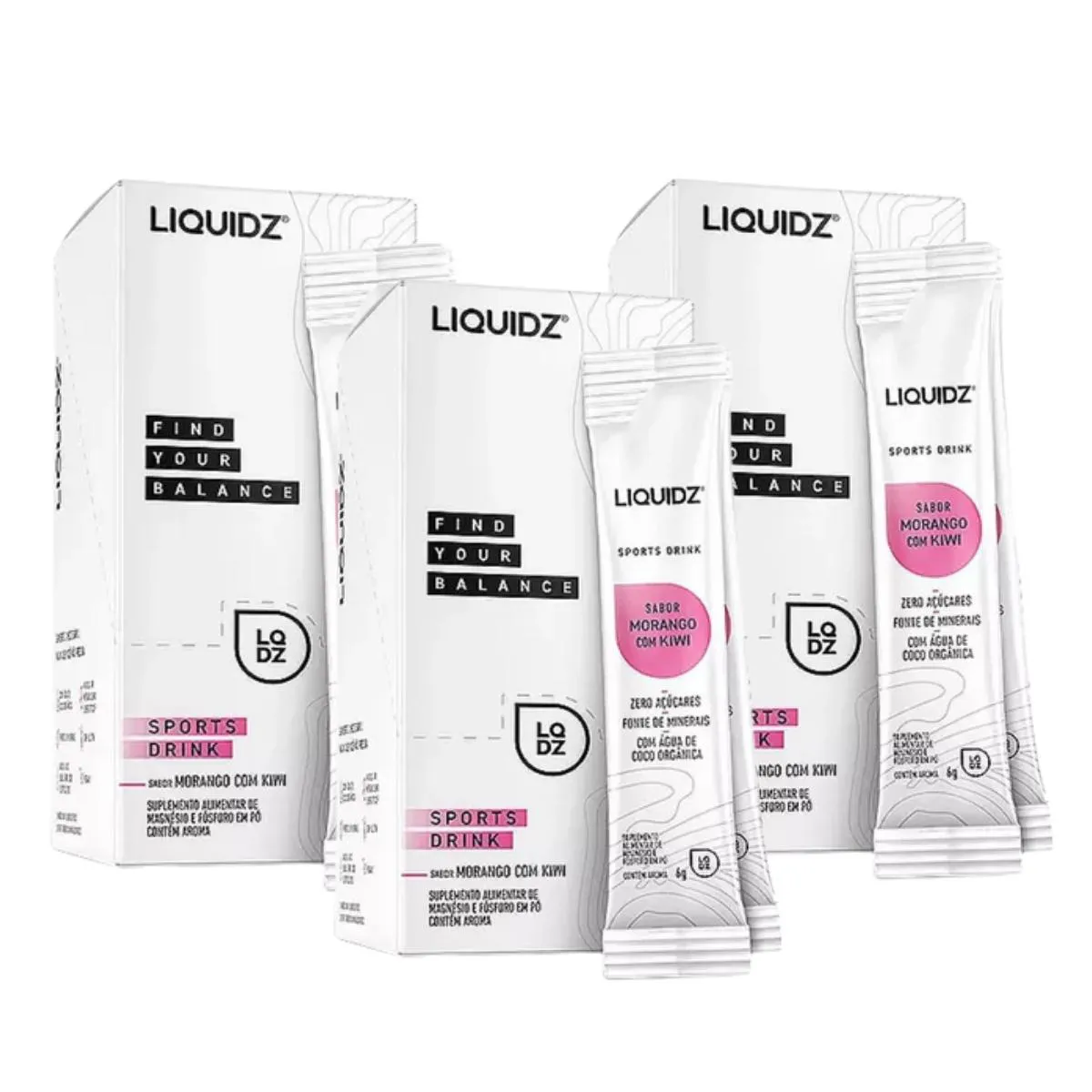 3X ISOTôNICO LIQUIDZ SPORT DRINK MORANGO COM KIWI 14 UNIDADES 6G
