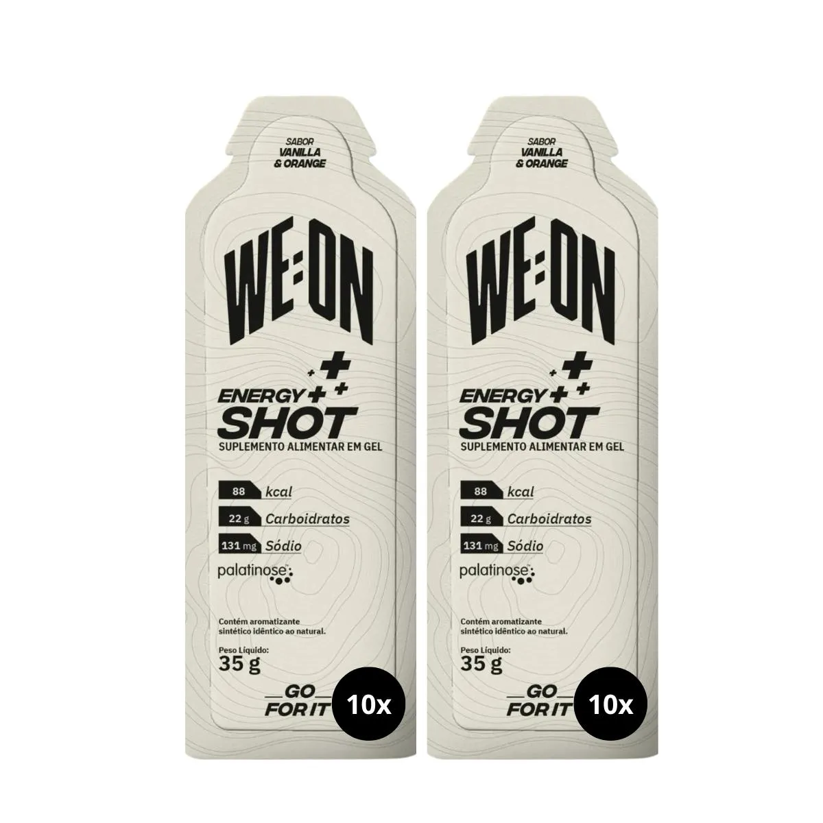 2X WEON ENERGY SHOT GEL BAUNILHA E LARANJA CAIXA 10 UNIDADES