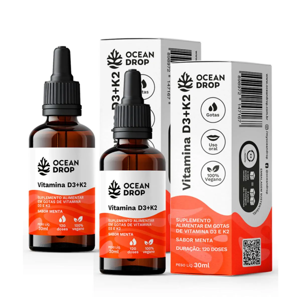 2X VITAMINA D3 + K2 SABOR MENTA OCEAN DROP 30ML