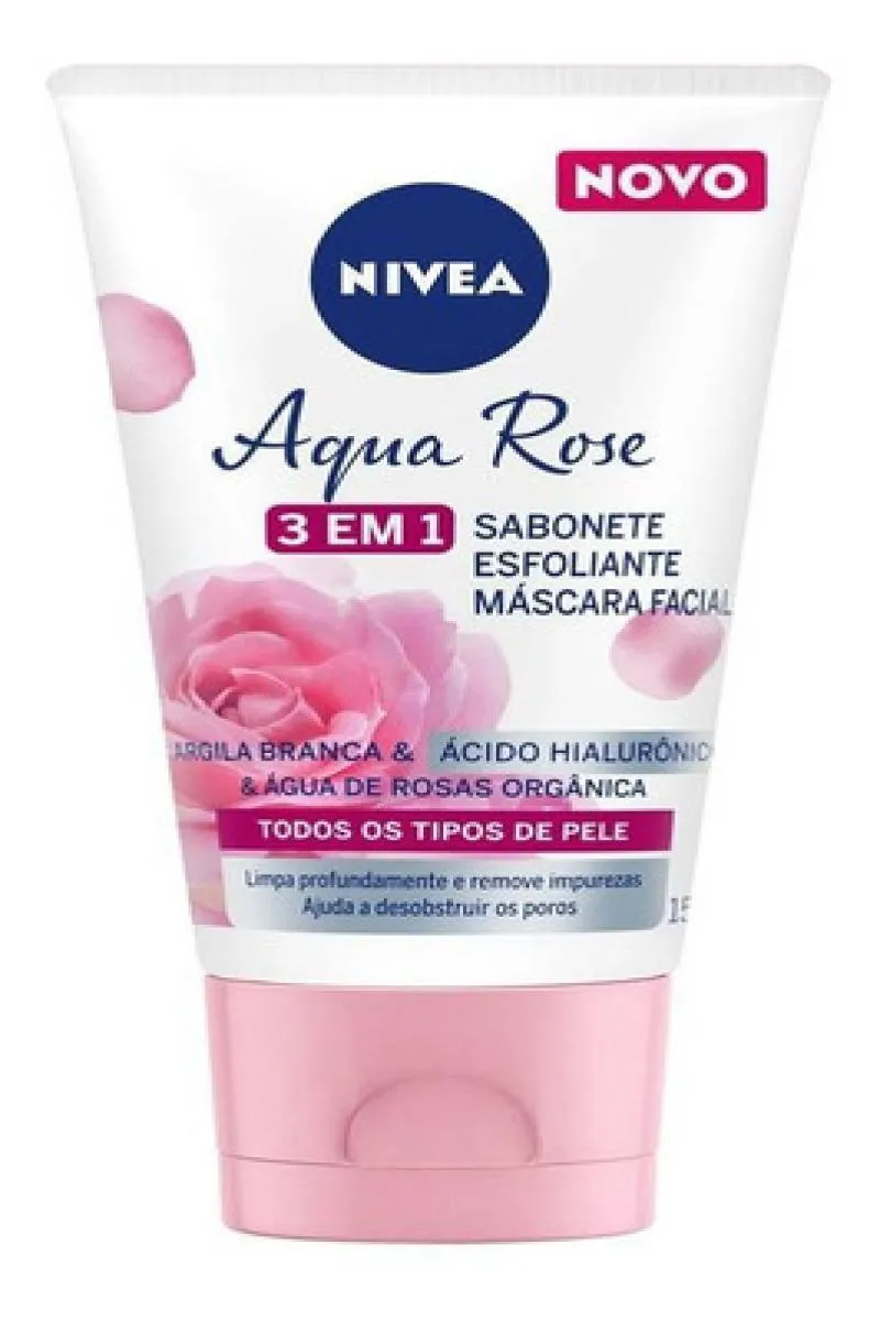 SABONETE ESFOLIANTE FACIAL 3 EM 1 NIVEA AQUA ROSE  150ML