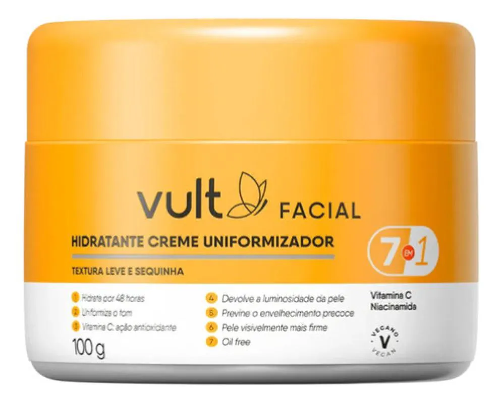 HIDRATANTE CREME UNIFORMIZADOR FACIAL VULT 7 EM 1 - 100G