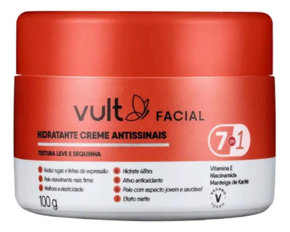 CREME HIDRATANTE FACIAL ANTISSINAIS VULT - 100G