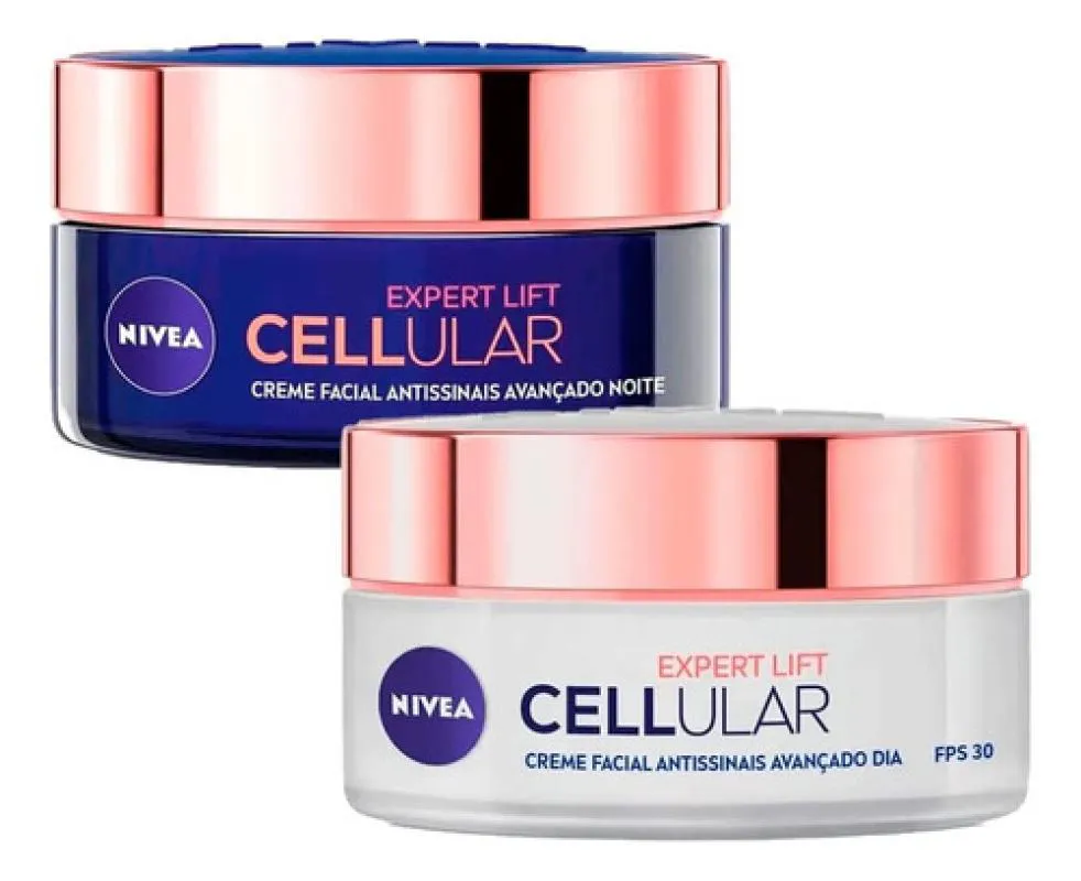 KIT CREME FACIAL NIVEA ANTISSINAIS EXPERT LIFT COM BAKUCHIOL  DIA + NOITE