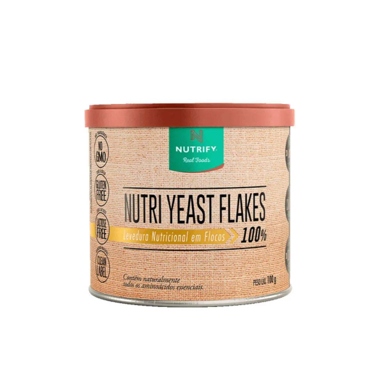 LEVEDURA NUTRICIONAL NUTRI YEAST FLAKES NUTRIFY 100G SEM Sabor