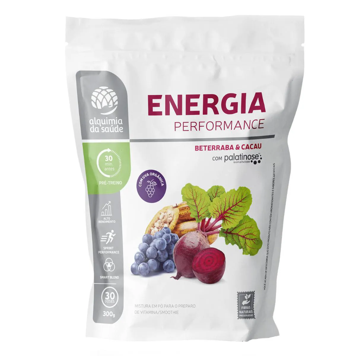 ENERGIA PERFORMANCE UVA ORGâNICA ALQUIMIA DA SAúDE 300G Beterraba E Cacau