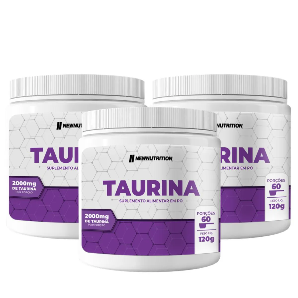 3X TAURINA EM Pó NATURAL NEW NUTRITION 120G