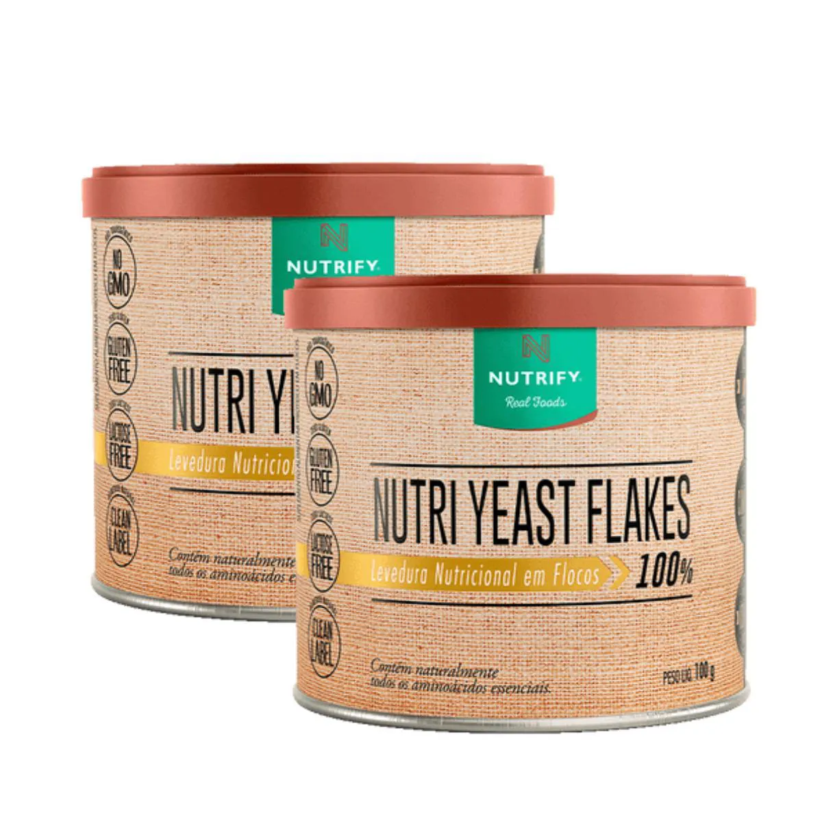 3X LEVEDURA NUTRICIONAL NUTRI YEAST FLAKES NUTRIFY 100G SEM Sabor