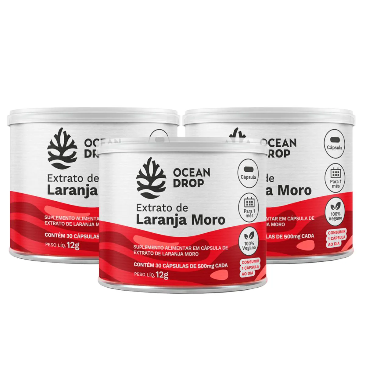 3X EXTRATO DE LARANJA MORO OCEAN DROP 30 CáPSULAS SEM Sabor