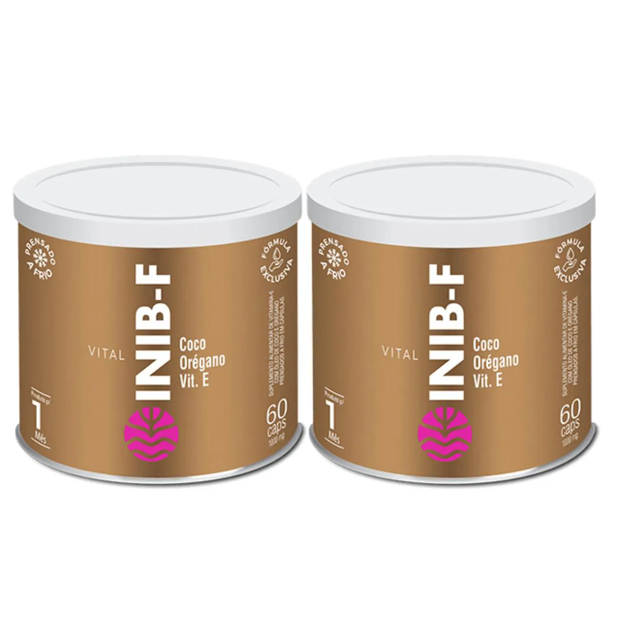 2X VITAL INIB-F VITAMINA E ÓLEO DE COCO 60 CáPSULAS SEM Sabor