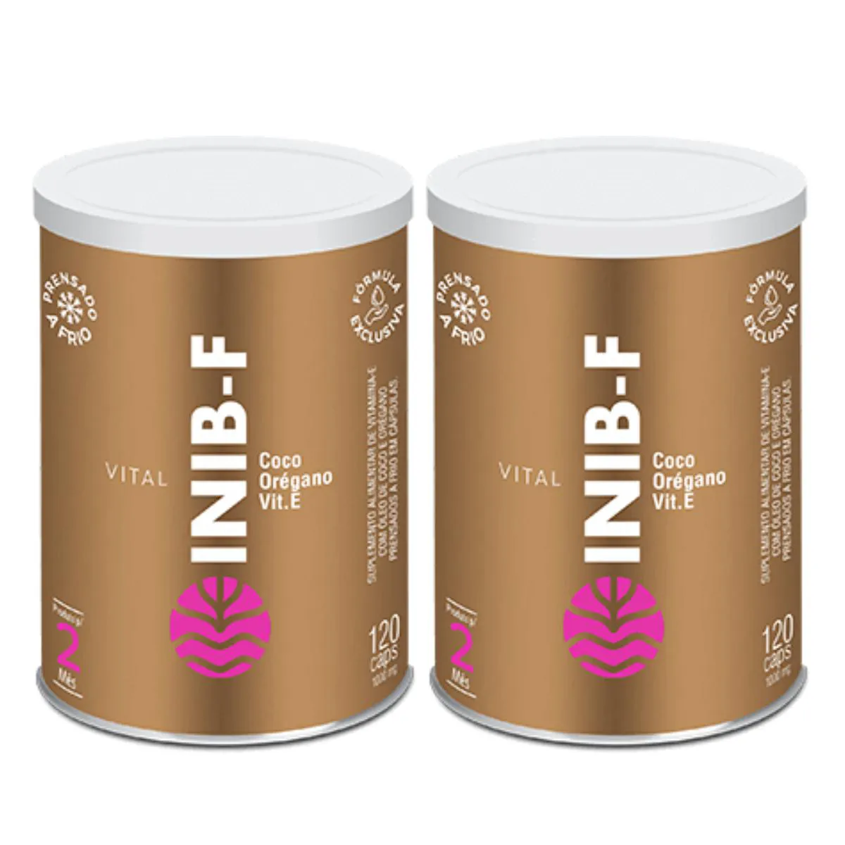 2X VITAL INIB-F VITAMINA E ÓLEO DE COCO 120 CáPSULAS SEM Sabor
