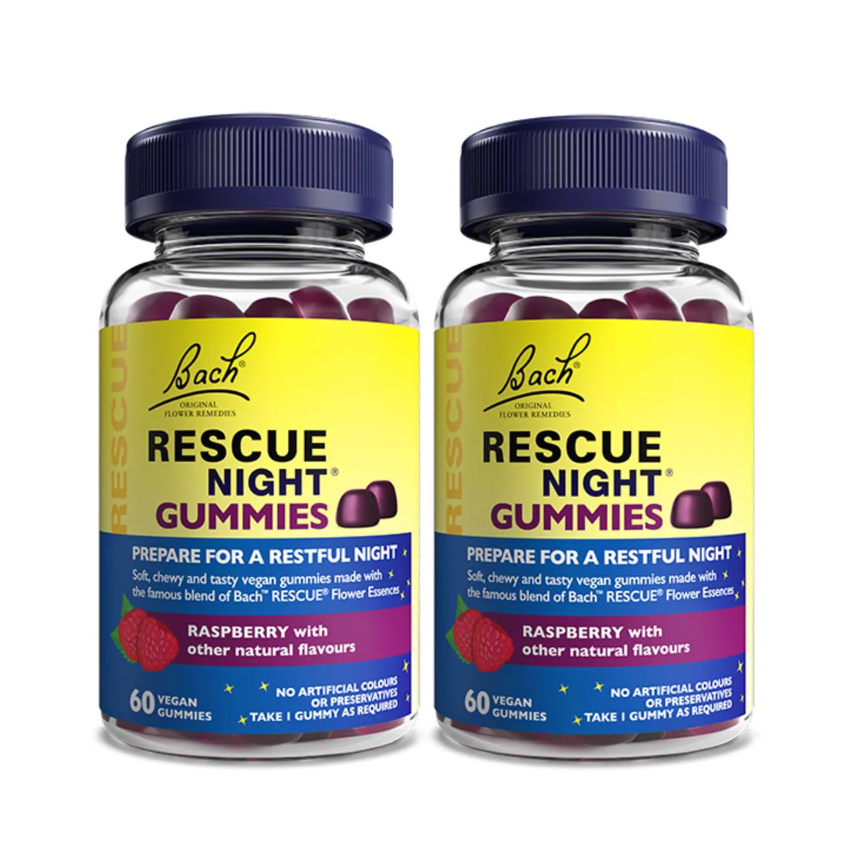 2X RESCUE NIGHT GUMMIES FLORAL DE BACH FRUTAS VERMELHAS