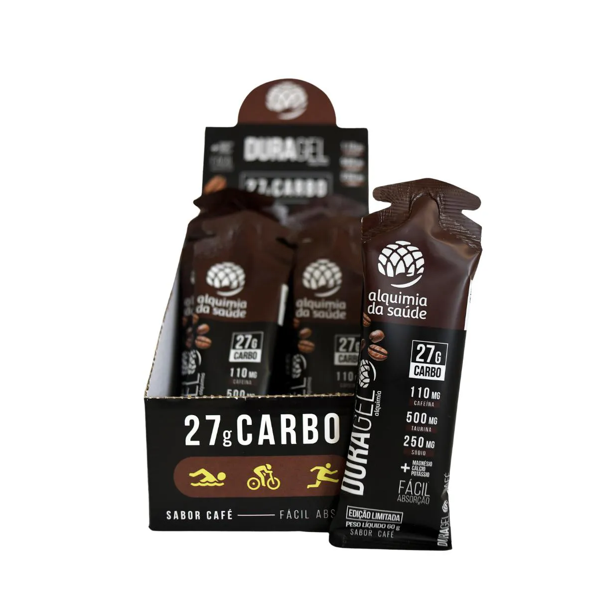 DURAGEL BOX 27G CARBO ALQUIMIA DA SAúDE CAFé 15 UNIDADES 60G