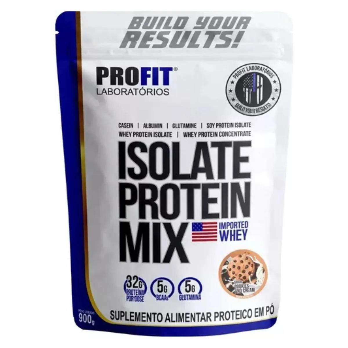 WHEY PROTEIN ISOLADO MIX REFIL COOKIES AND CREAM PROFIT 900G