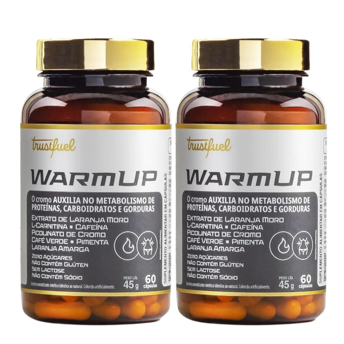 2X TERMOGêNICO WARM UP TRUST FUEL 60 CAPSULAS SEM Sabor