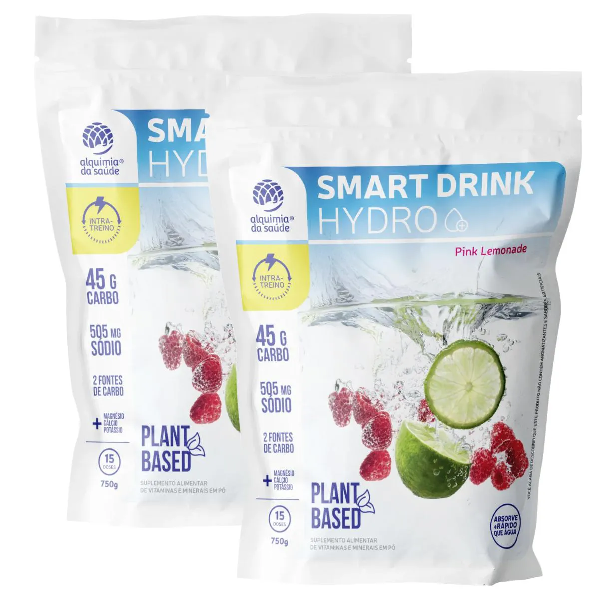 2X SMART DRINK HYDRO PINK LEMONADE ALQUIMIA DA SAúDE 750G